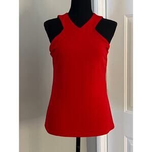 Lauren Ralph Lauren Petites Cris Cross neckline sleeveless blouse top PM